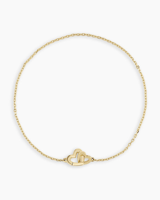14K Gold Parker Heart Bracelet || option::14K Solid Gold, 6.5 in.