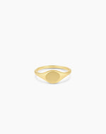 Gold engravable signet ring || option::18K Gold Plated